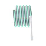 Flexible LED strip light with green glow and white connector cable for modern lighting solutions