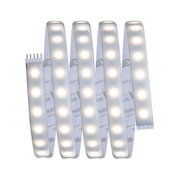 Flexible LED strip light with warm white LEDs and white silicone cover for decorative lighting