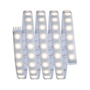 Flexibler LED-Lichtstreifen mit warmweißen Leuchtdioden und weißem Silikonmantel für dekorative Beleuchtung