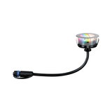 Compacte LED-inbouwspot met zilverkleurige rand en zwarte kabel voor slimme lichtregeling
