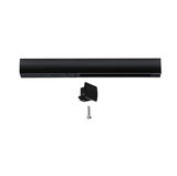 Schwarze Aluminium-Schiene mit passendem Endstück und Schraube für LED-Schienensysteme.