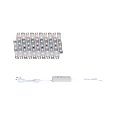 Flexible white LED strip with power supply for modern indoor lighting and decoration