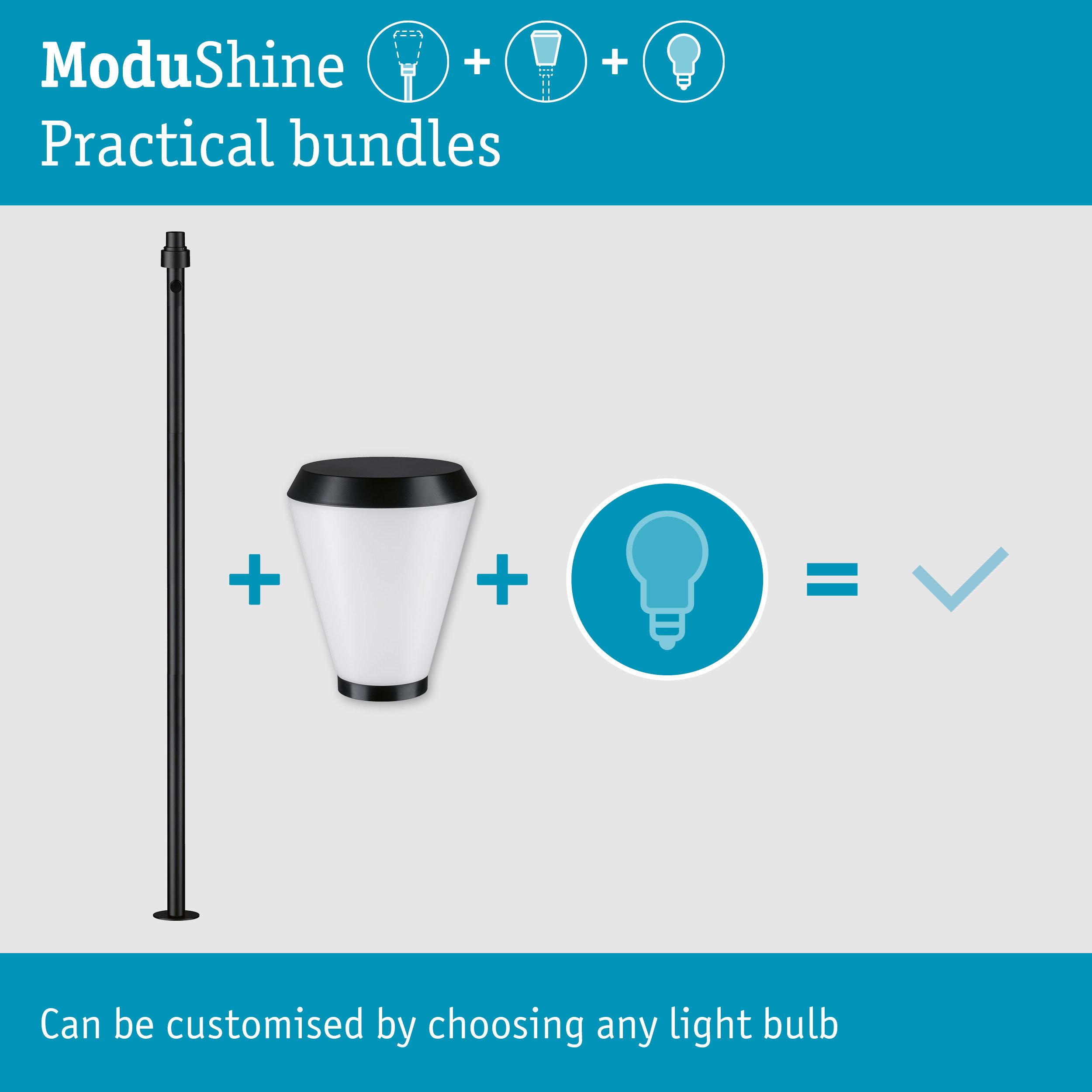 Set ModuShine Bollard Varino high without a sensor Anthracite