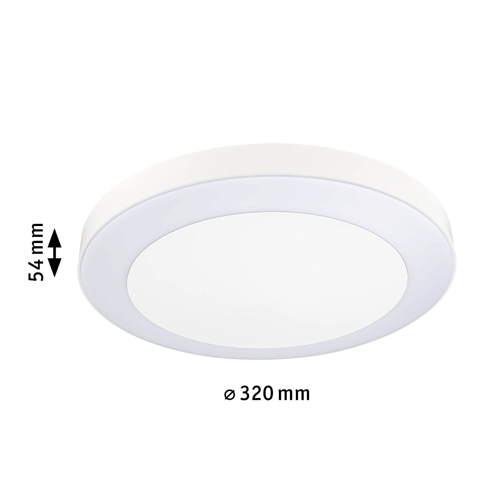 LED Ceiling luminaire Smart Home Zigbee Circula Dusk sensor insect-friendly IP44 round 320mm Tunable Warm 14W 880lm 230V White Plastic