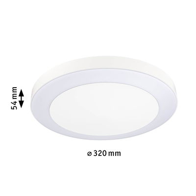 Plafonnier LED rond blanc en plastique de 320 mm de diamètre et 54 mm de hauteur