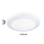 Round white LED ceiling light made of plastic with 320 mm diameter and 54 mm height
