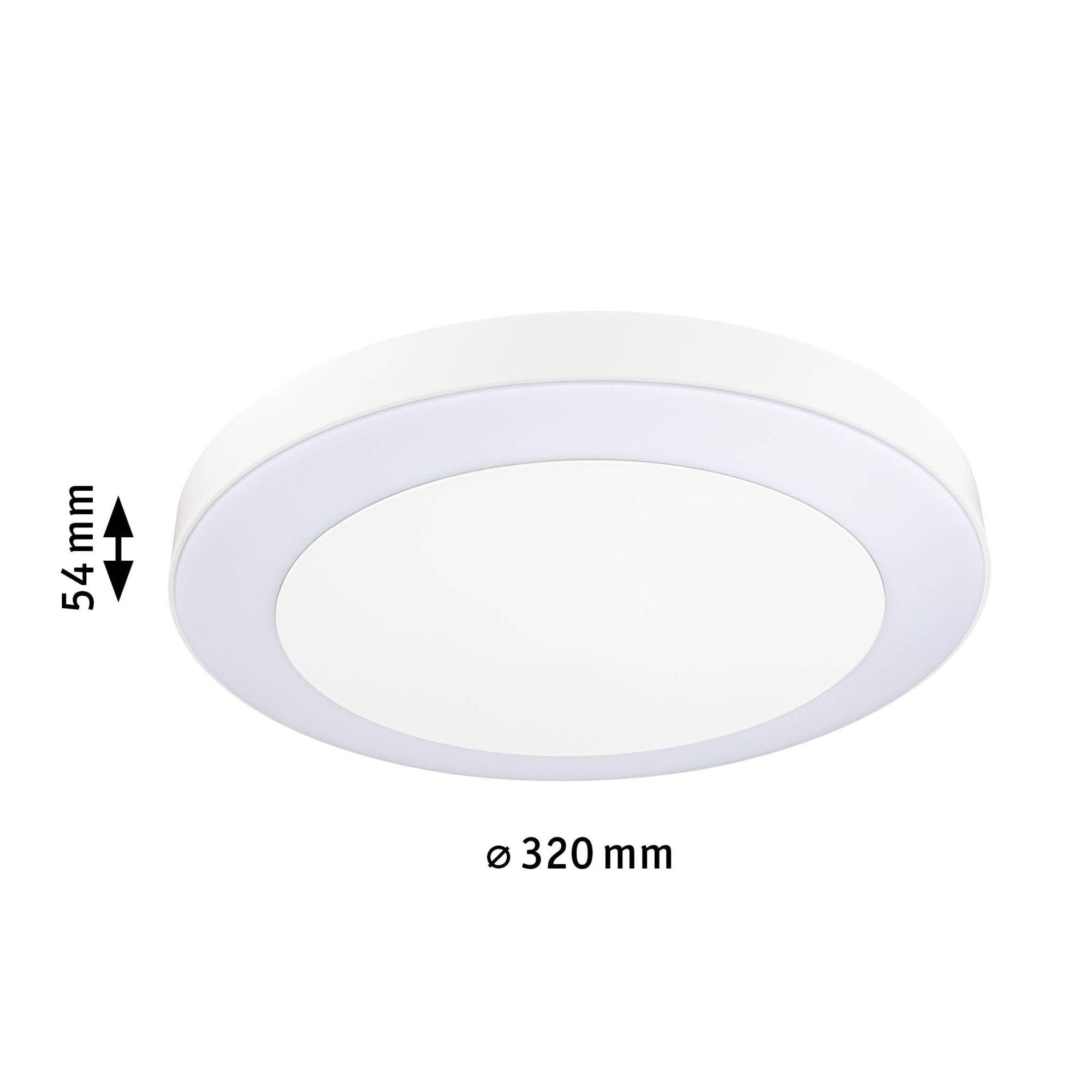 Round white LED ceiling light made of plastic with 320 mm diameter and 54 mm height