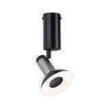 Modern ceiling spotlight in black and grey metal with adjustable head for accent lighting in interiors