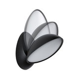 Schwarze LED-Wandleuchte mit verstellbarem, weißem Diffusor aus Kunststoff für flexible Beleuchtung