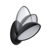 Schwarze LED-Wandleuchte mit verstellbarem, weißem Diffusor aus Kunststoff für flexible Beleuchtung