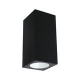 Black rectangular metal ceiling light with white reflector for modern indoor lighting solutions