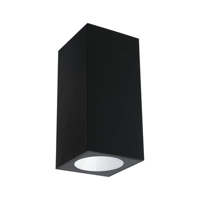 Black rectangular metal ceiling light with white reflector for modern indoor lighting solutions