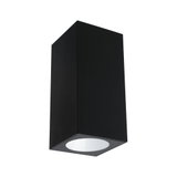 Black rectangular metal ceiling light with white reflector for modern indoor lighting solutions