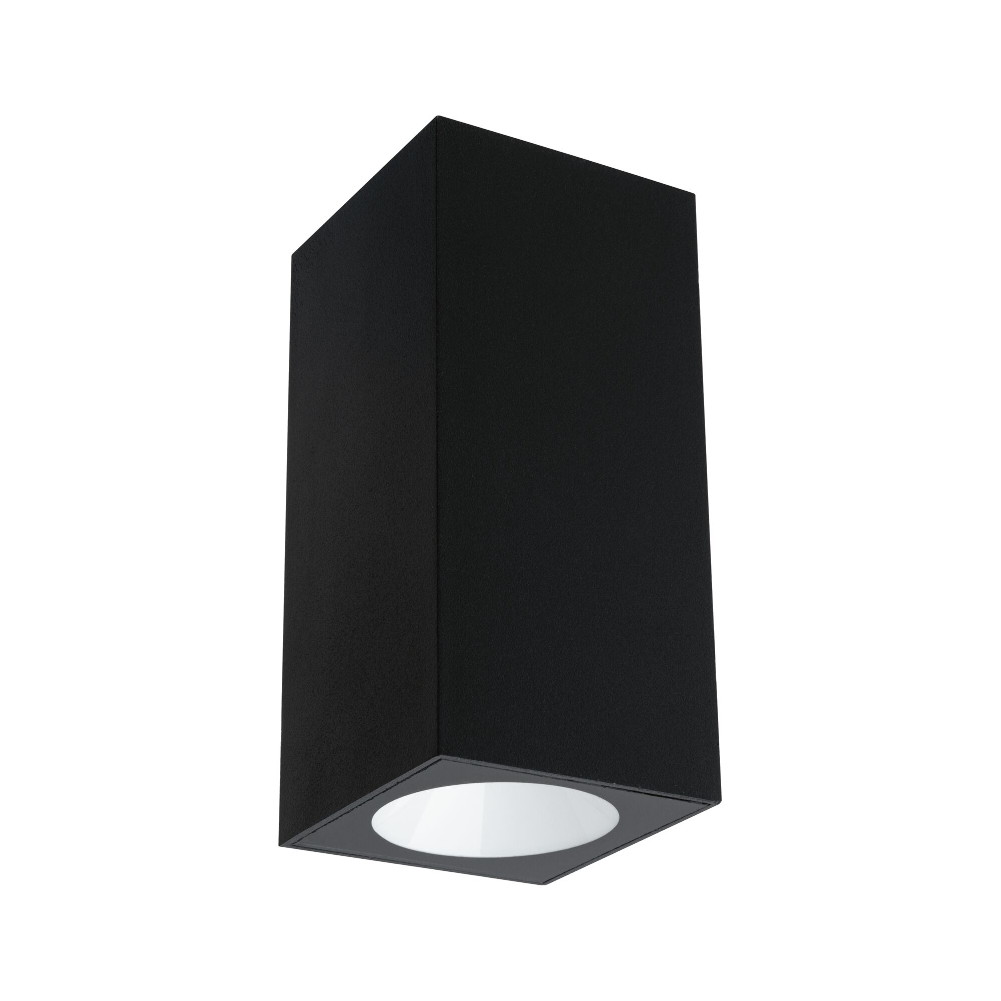 Schwarze quadratische Deckenleuchte aus Metall mit weißem Reflektor für moderne Innenbeleuchtung