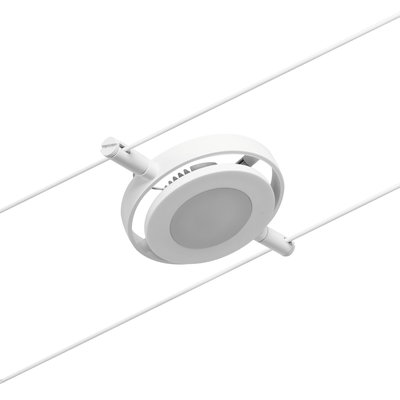 White metal LED cable spotlight with round design for modern lighting systems