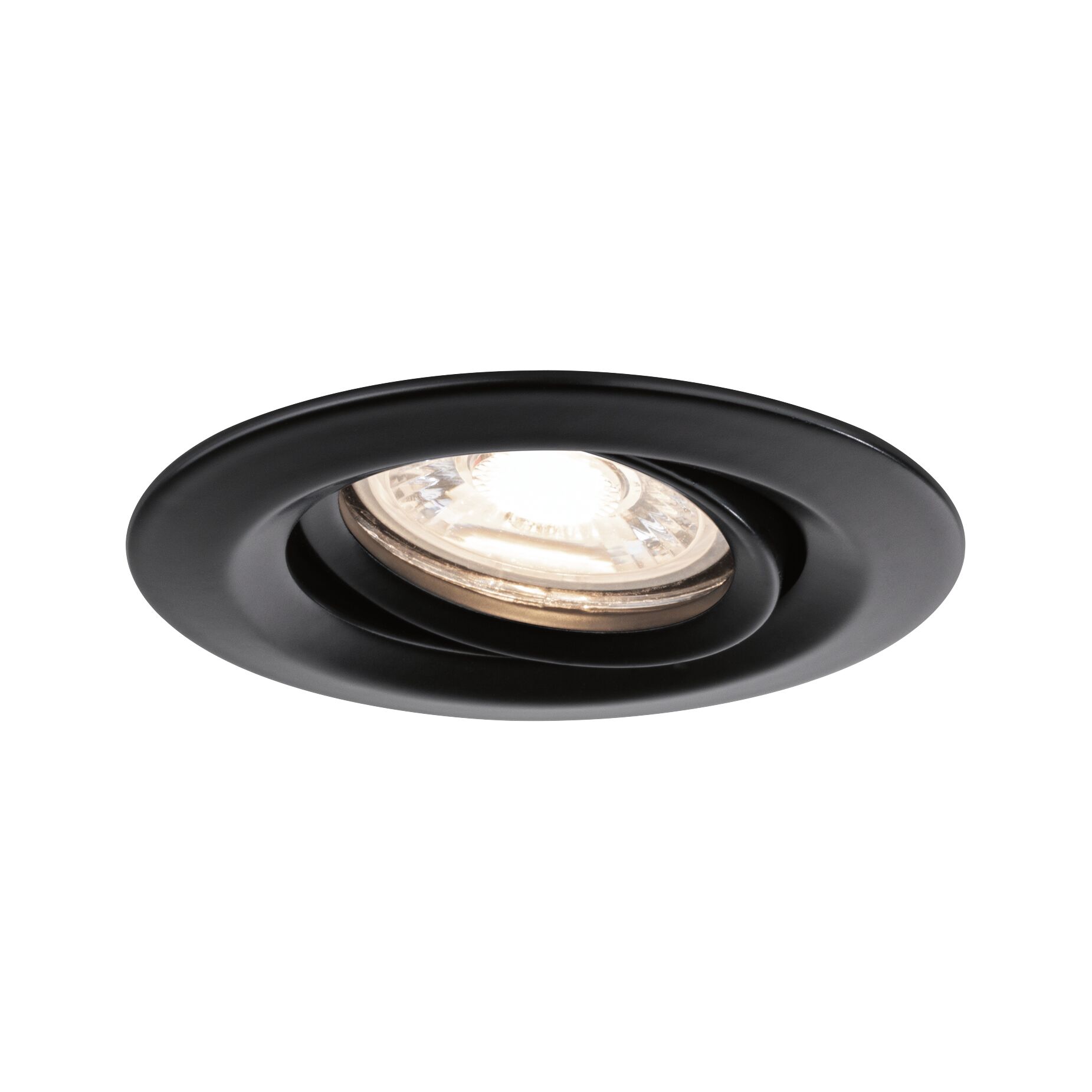 Black metal recessed spotlight with adjustable LED lamp for versatile lighting solutions