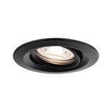 Schwarzer Einbaustrahler aus Metall mit schwenkbarem Spot für flexible LED-Beleuchtung