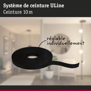 Ruban textile noir ULine de 10 m pour fixation flexible et réglage individuel en intérieur
