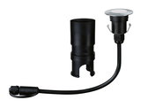 Schwarzes LED-Einbauleuchten-Kabel mit Metallrand und Kunststoffgehäuse für Außenbeleuchtung