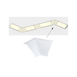 White plastic corner piece for LED strips to connect light profiles at corners