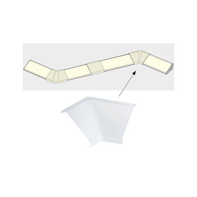 White plastic corner piece for LED strips to connect light profiles at corners