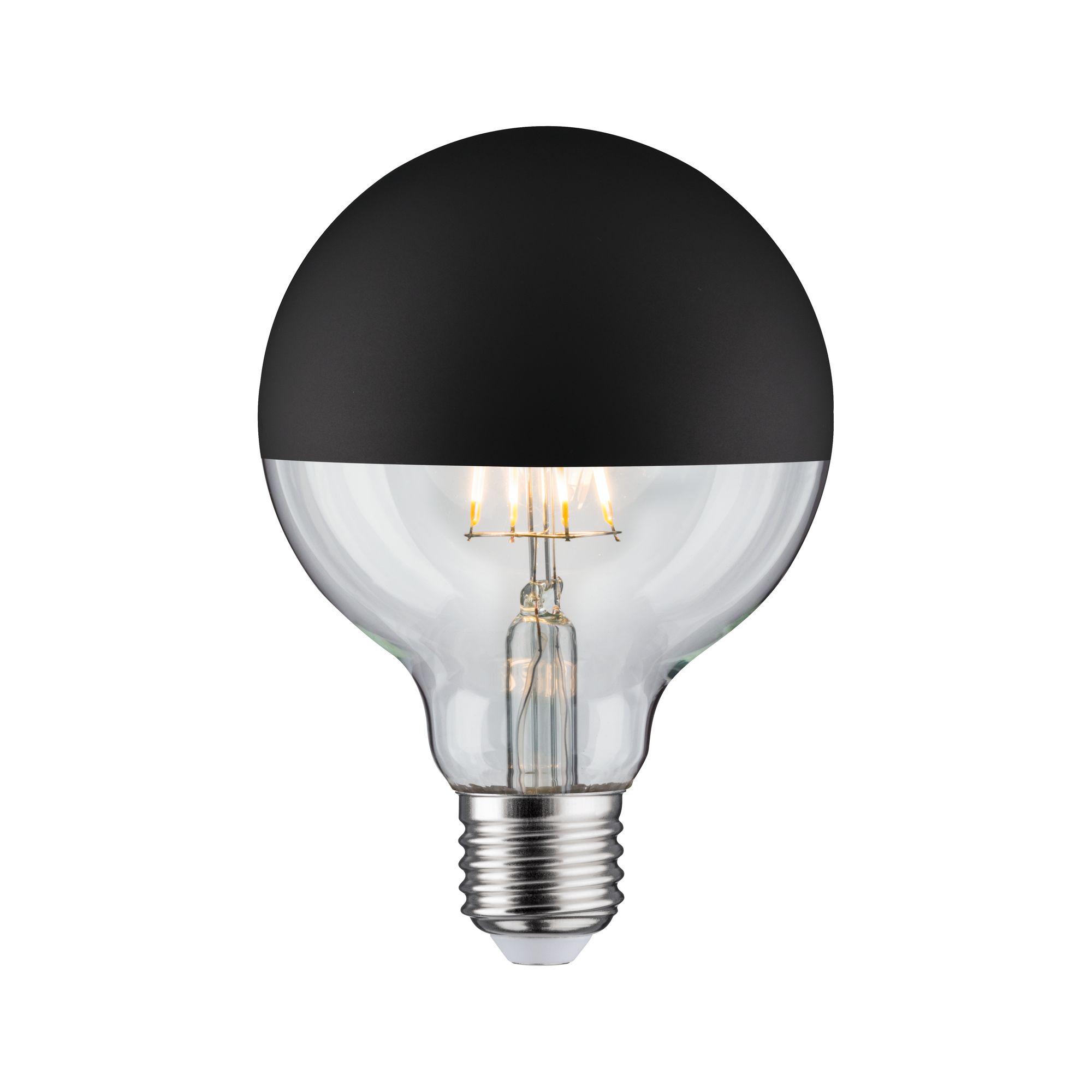 LED bulb with black half-mirror coating and E27 base for energy-efficient lighting