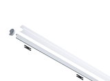 White LED aluminum profile with milky plastic diffuser and mounting clips for LED strip lighting