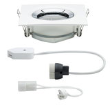 Witte vierkante metalen inbouwspot met aansluitkabels voor LED-verlichting