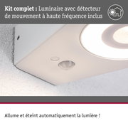 Luminaire blanc LED avec détecteur de mouvement haute fréquence pour allumage et extinction automatiques