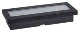 Rectangular black metal LED recessed light with glass cover for outdoor lighting