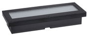 Rechthoekige zwarte LED-inbouwspot met glazen afdekking en metalen frame voor moderne verlichting