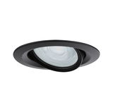 Black metal recessed spotlight with adjustable LED for versatile indoor lighting solutions