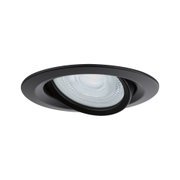 Black metal recessed spotlight with adjustable LED for versatile indoor lighting solutions
