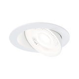 White recessed spotlight with adjustable glass reflector for flexible LED ceiling lighting