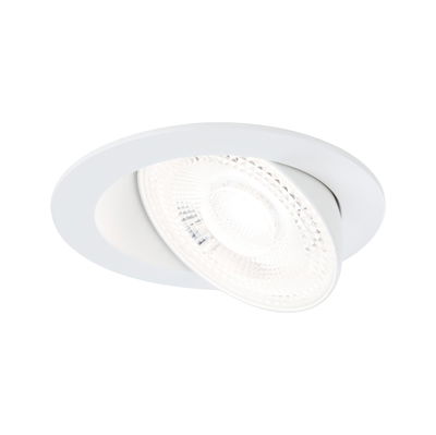 White recessed spotlight with adjustable glass reflector for flexible LED ceiling lighting