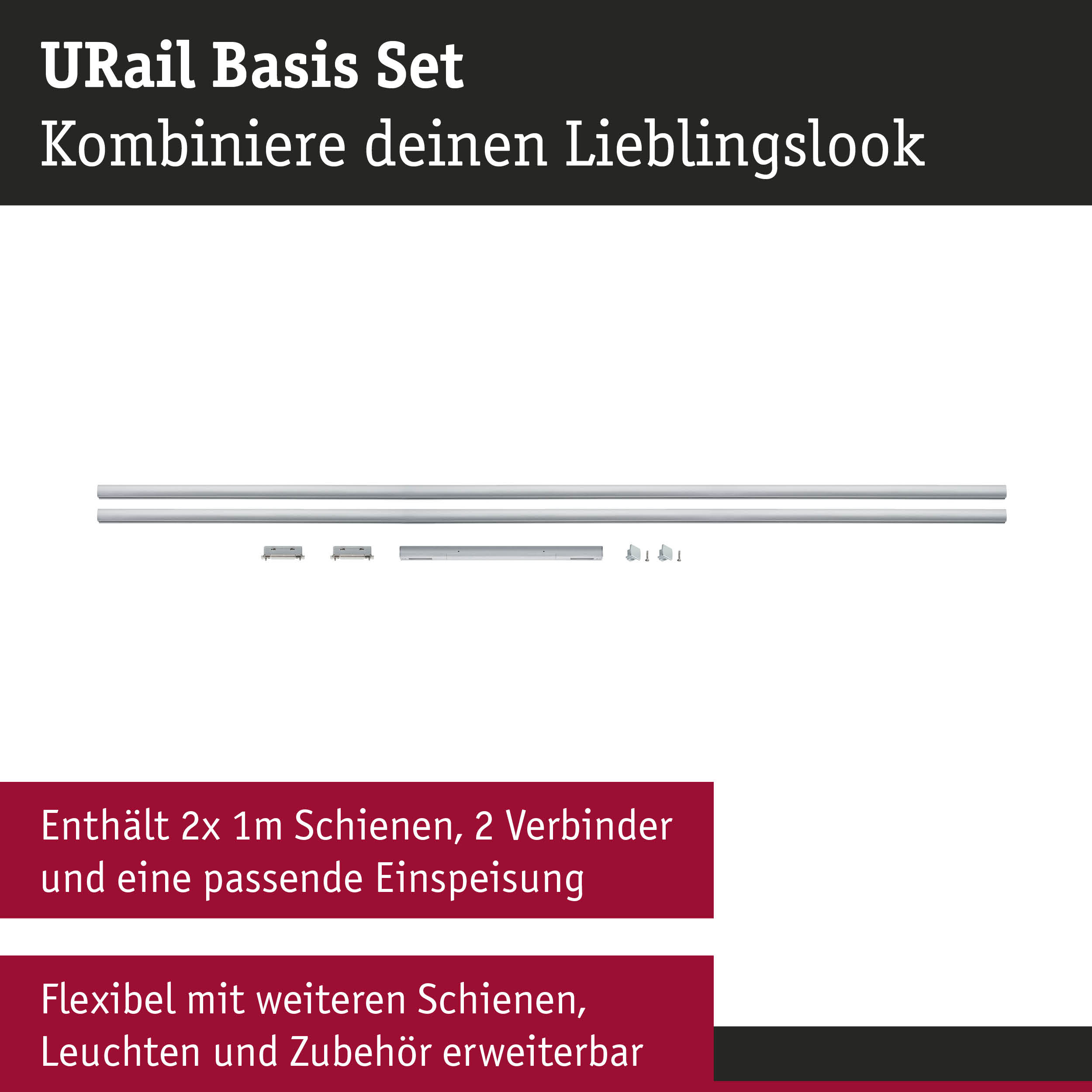 URail Schiene Basisset 230V Chrom matt