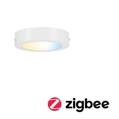Runde weiße Deckenleuchte mit warm- und kaltweißem Licht für smarte Zigbee-Steuerung