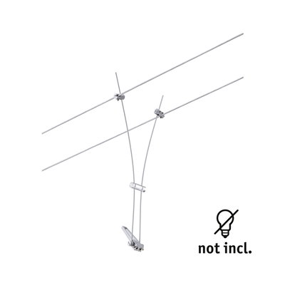 Système de suspension câble métallique argenté pour éclairage LED sans ampoules incluses