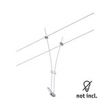 Silver metal cable suspension system for LED lighting without bulbs included