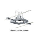 Adaptateur de tension de câble carré en métal argenté pour système LED de 55x70x70 mm