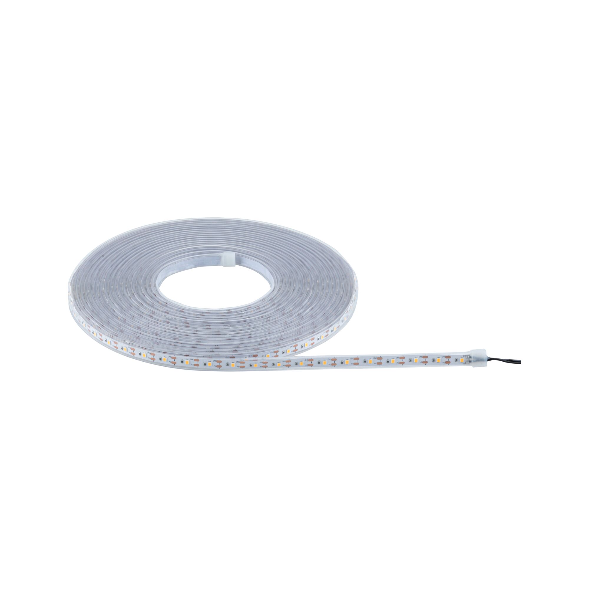 Flexible LED strip light in transparent silicone with warm white LEDs for versatile lighting solutions