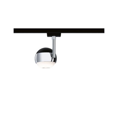Modern black and white chrome glass track lighting spotlight with spherical design