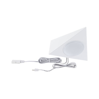 White triangular LED light with cable for modern lighting and energy-efficient LED technology