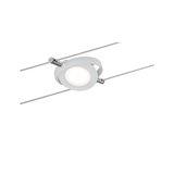 Spot LED câble en métal blanc avec design rond et lumière dimmable pour éclairage moderne