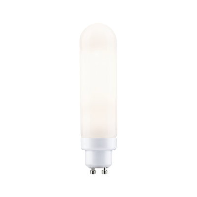 Weißes LED-Leuchtmittel mit GU10 Sockel in länglicher Form für energiesparende Beleuchtung