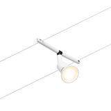 White metal LED cable spotlight with warm white light for modern lighting solutions