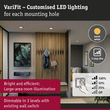 Warm white LED ceiling lights with 3-step dimming for bright, efficient large room illumination