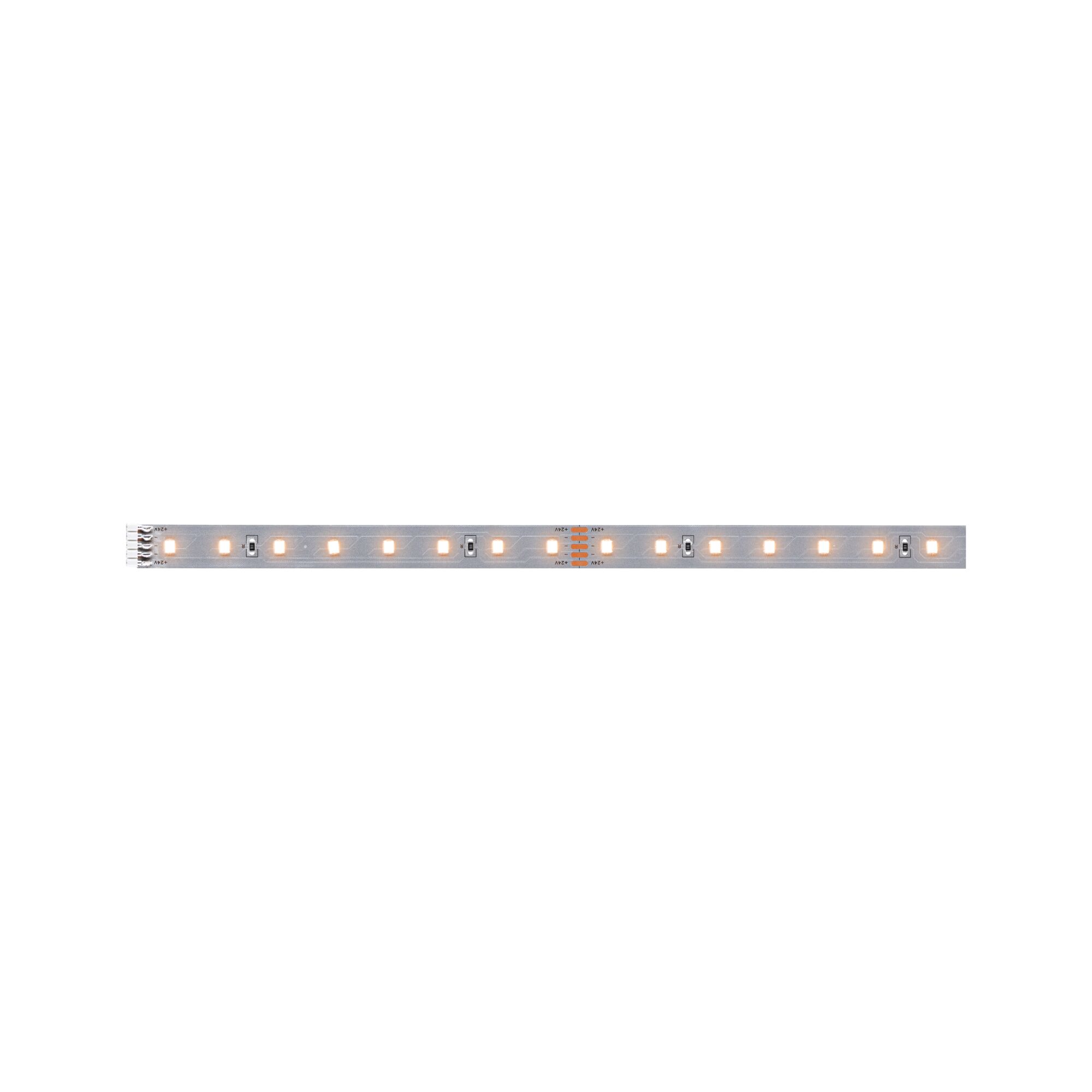 MaxLED 500 LED Strip Erweiterung 1m 3,6W 550lm/m 2700K LED-Lichtleiste mit warmweißen LEDs auf silberner Platine für flexible Beleuchtungslösungen