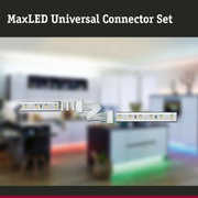 MaxLED Universele Connector Set met witte kabels en LED-strips voor flexibele lichtverbindingen