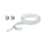 White LED connection tape with two plastic connectors for lighting systems